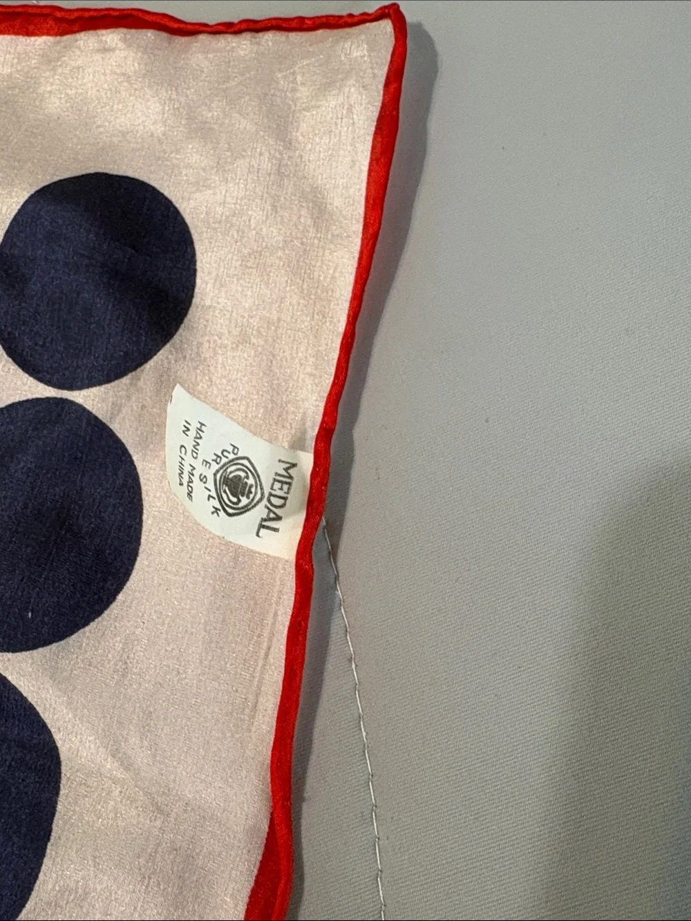 Silk Geometric Vintage Red Blue Scarf